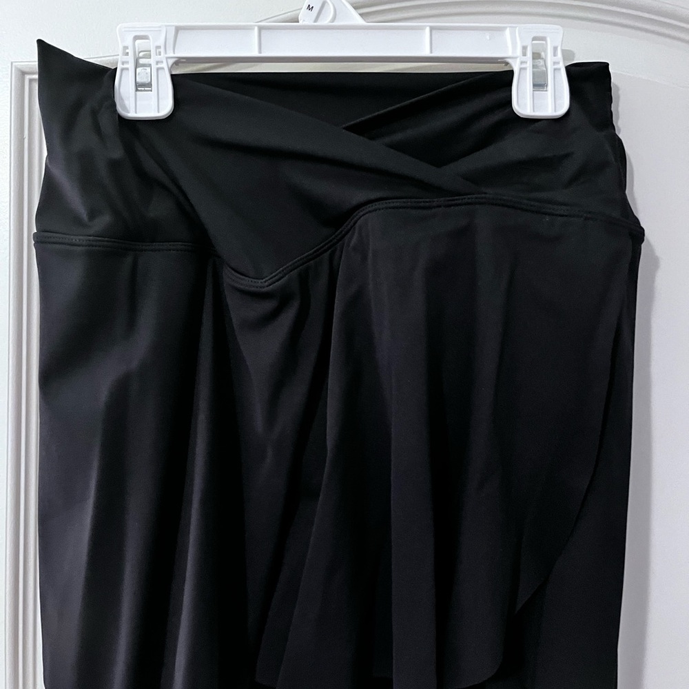 Cross Waist Black Women's Skirt